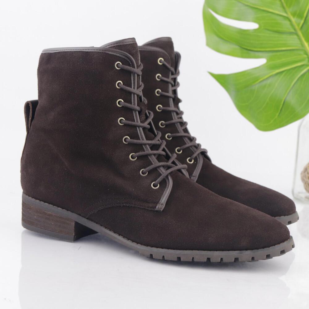Blondo Womens Prima Combat Boots Size 11 Waterproof Brown Suede Lace Up‎ Booties